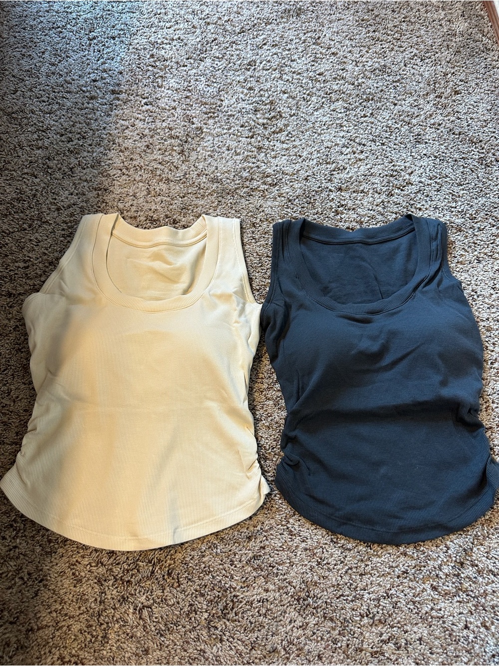 Ribbed Tank Top bra built in modal cotton super soft S great support